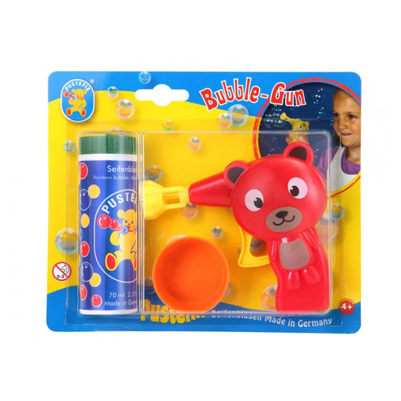 Pustefix 869-410 Bubble Gun "Bär" rot + 70ml Seifenblasen Fluid - Bild 1 von 1
