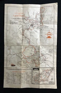 Canberra Vintage Vacuum Road Guide Map RARE Early 1940s Pre-Lake City Plan - Picture 1 of 6