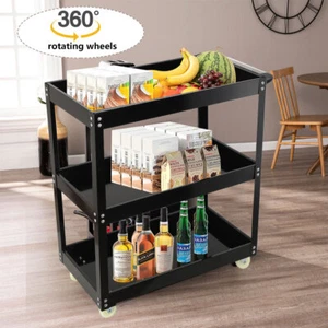 3 Etagen Rollbarer Werkzeugwagen Stahl Mobil Service Allzweckwagen für Garage Mechaniker - Bild 1 von 12