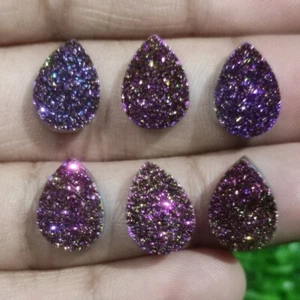 Pera Natural Titanio Ágata Druzy Cuarzo Hecho a Mano Drusy Piedras Preciosas Joyería Suministro - Imagen 1 de 8