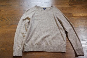 J. Crew Mens Crewneck Lambs Wool Blend Sweater Medium Oatmeal Sweater - Picture 1 of 6