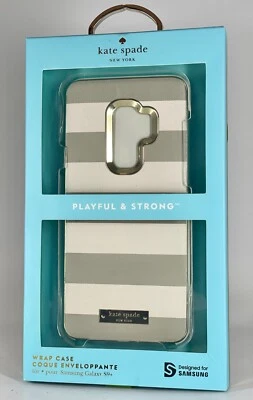 Kate Spade Saffiano 皮革保护壳 适用于三星 Galaxy S9 Plus - 灰色/奶油色 — 第 1/2 张图片