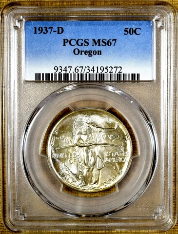 1937-D PCGS MS67 Oregon Trail Commemorative Half Dollar Cover