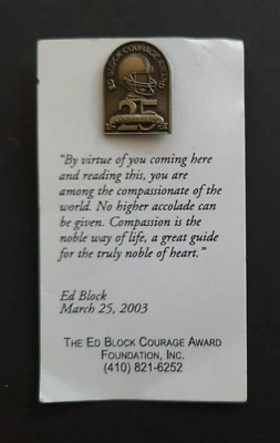 2003 Ed Block Courage Award 25th Anniversary Lapel-Hat Pin - Image 1 of 3