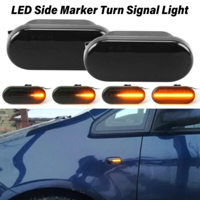 Frecce laterali a LED per VW Bora Golf 4 Passat Polo Sharan T5 autobus nere - Immagine 1 di 4