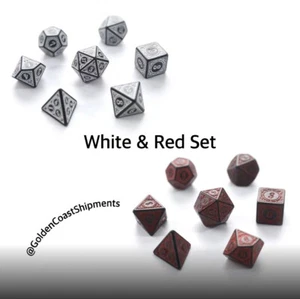 Dungeons and Dragons 14-teiliges Polyeder Würfel Set D&D Gaming MTG [Weiß] [Rot] - Bild 1 von 1