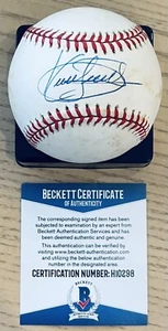 SPECTACULAR KIRBY PUCKETT LICENSED BECKETT AUTHENTICATE AMERICAN LEAGUE BASEBALL - Picture 1 of 2