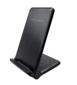 Black Fast Wireless Phone Chargering Station Stand - Picture 1 of 9