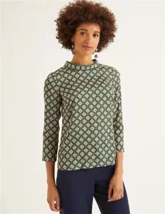 New Boden Lily Top Broad Bean Bud Size 6US Floral Geometric - Picture 1 of 21