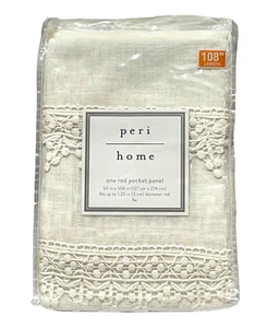 Peri Home Rod Pocket Panel 1-50 x 108" Liv Ivory Lace Filters Light Muslin Gauze - Picture 1 of 8