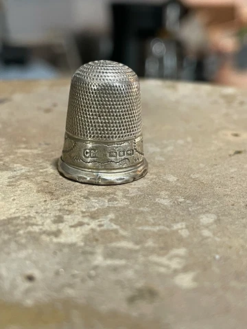 Awesome Vintage Estate Antique Sterling Silver 925 Sewing Thimble Cover
