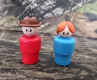 Lote de brinquedos 1984 CBS Inc. homem e mulher fazendeiro Little People CARRO - Imagem 1 de 4