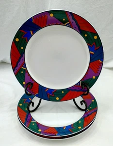 FURIO / VITROMASTER 10.5" Dinner Plate - Jazz - Geometric Design Rim - Picture 1 of 6