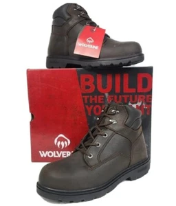 Wolverine Men Work Boots Leather Blanford 6" Steel Toe W080068 Size 10.5 New NWT - Picture 1 of 12