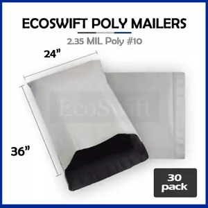 30 Buste di spedizione 24x36 GRANDI EcoSwift Bianche Mailer Borse Autosigillanti - Foto 1 di 5