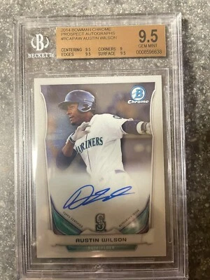 2014 Bowman Chrome Austin Wilson Seattle Mariners Autograph Auto Card Beckett9.5 - Image 1 of 2