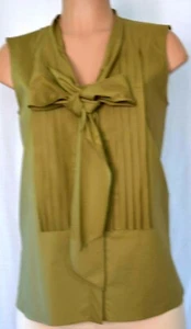 PAULE KA BUFANDA VERDE PLISADA FRONTAL ABOTONADA ALGODÓN BLUSA/CAMISA TALLA 40 - Imagen 1 de 12