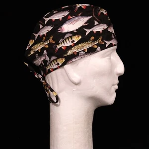 Fishing Theme Scrub Hat - Picture 1 of 1