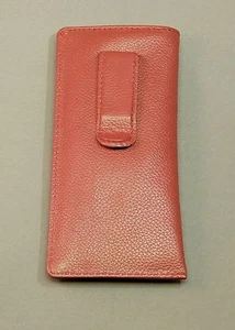 Eyeglass / Glasses Case with CLIP - Premium top grain RED leather - NEW - Picture 1 of 2