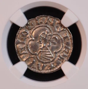 England "Cnut the Great" Silver Penny S-1157 (1016-23 AD) - NGC MS62! Very Rare! - Picture 1 of 14