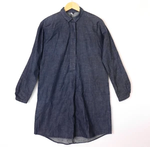 Elk Denim Shift Dress Size XS Blue Chambray Cotton Long Sleeve Pockets - Picture 1 of 14