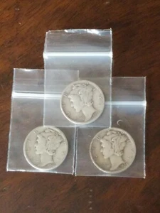 Semi Key 1927 S 1928 S 1929 S Mercury Dimes 3 Great Coins - Picture 1 of 2