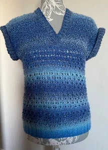 Knitted Sleeveless Sweater in Denim blues size 12 - 14 (Tank Top) - Picture 1 of 2