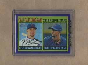 2016 Heritage - Purple Refractor - #THC-161 - Kyle Schwarber / Carl Edwards Jr. - Picture 1 of 2
