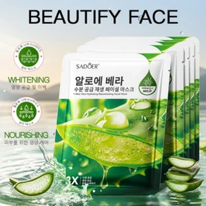 Aloe Vera Fruchtextrakt Kollagen Gesichtsmaske angereichert feuchtigkeitsspendend & pflegend - Bild 1 von 15