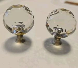 2 CRYSTAL FACETED BALL-Lamp Finial - Picture 1 of 7