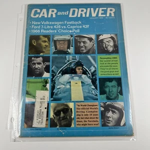CAR AND DRIVER MAGAZINE JANUARY 1966 VINTAGE AUTOMOTIVE NEWS VOLKSWAGEN FASTBACK - Picture 1 of 12