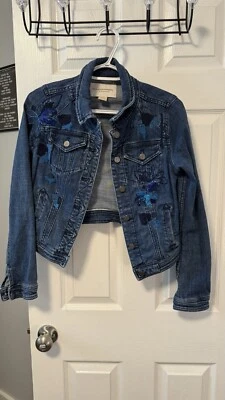 Chaqueta vaquera bordada pilcro and the letterpress de Anthropologie talla XS Foto 1 de 4