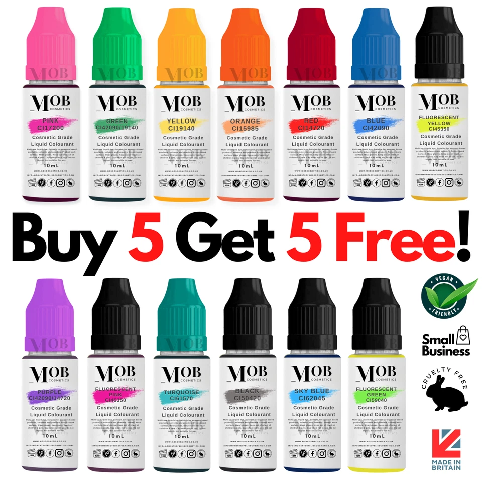 10 - 100ml Double Concentrated Soap Making Bath Bomb Slime Cosmetic Colour Dyes - Image 1 of 1