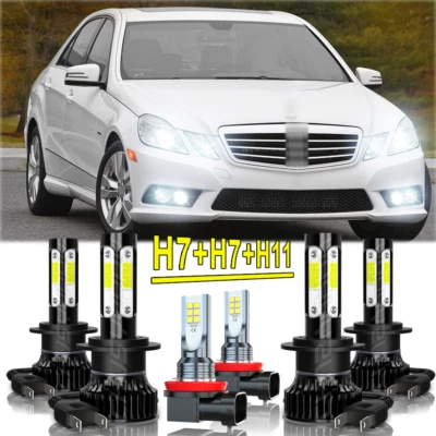 For Mercedes-Benz E350 E320 E550 LED Headlight + Fog Light Bulbs Kit - Image 1 of 4