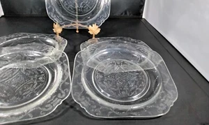 Set 5 Vintage Federal Glass Madrid Clear Depression Glass 7.5" SALADPLATES 1930s - Picture 1 of 1