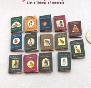 BEATRIX POTTER Series 14 Pc Miniature Books 1:12 Scale Prop Faux Peter Rabbit - Picture 1 of 9