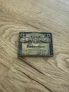 Vintage 1970s-era Budweiser Beer Brass Belt Buckle Anheuser-Busch - Picture 1 of 2
