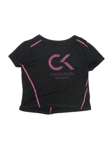 Calvin Klein Performance Girls Black Active T-Shirt 8 - Picture 1 of 2