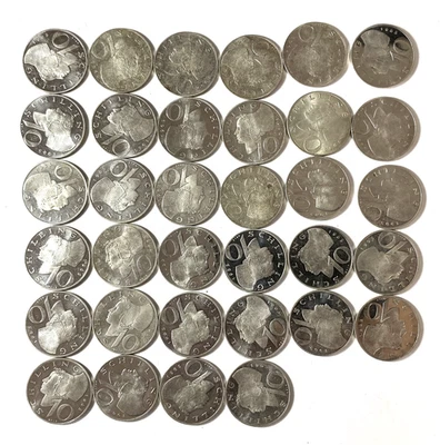 34pc Austria 10 Ten Schilling Silver Coin Lot KM# 2882    33-1965 PL & 1970 - Image 1 of 2