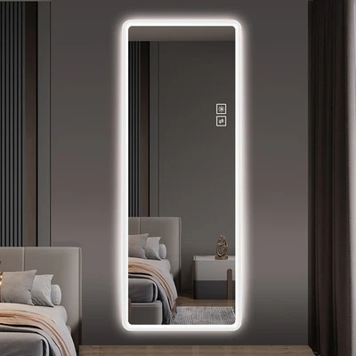 Full Length Mirror with LED Lights,Wall Mounted Mirror Adjustable Brightness - Image 1 of 4