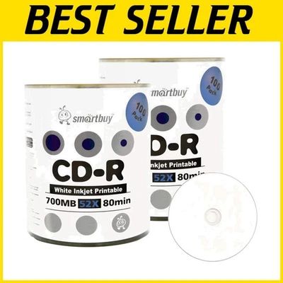 Quality 700MB CD-R Discs - 52x Speed, Edge-to-Edge Printable Surface, 200-Pack - Image 1 of 4