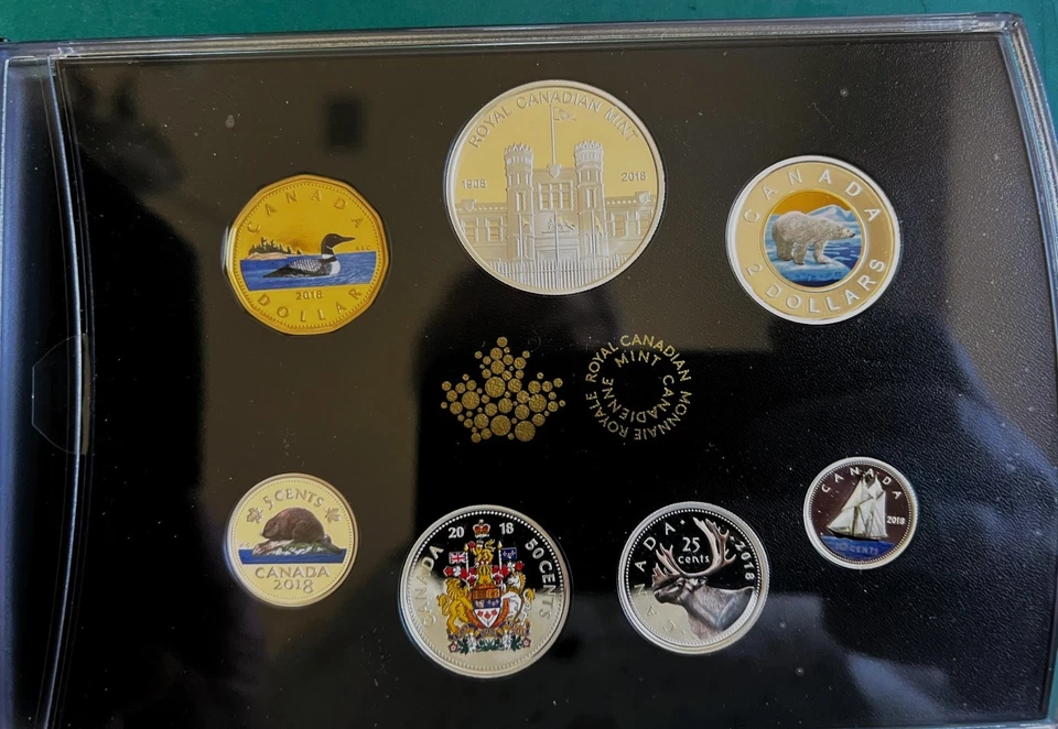 2018 CANADIAN FINE SILVER COLOURIZED  7 COIN SET - Image 1 of 4