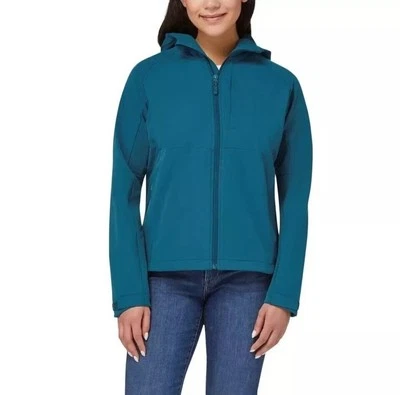 Jaqueta Kirkland Feminina XL Verde Casaco Macio 4 Vias Elástico Chuva Vento Bolsos com Zíper - Imagem 1 de 4