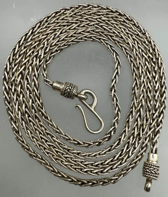 VINTAGE SIGNED 925 BA SUARTI STERLING SILVER WHEAT LINK CHAIN NECKLACE 36" - Image 1 of 4