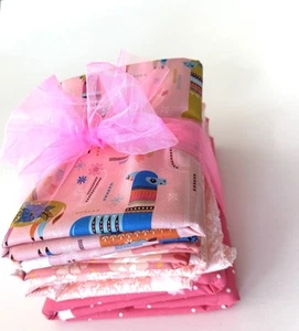 5 YARDS - Fiesta Bundle mix Fabrics Combination Floral Orange Coral Polka Dot - Picture 1 of 9
