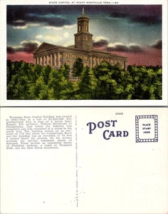 Postal nocturna del Capitolio del Estado de Nashville Tennessee - Imagen 1 de 1