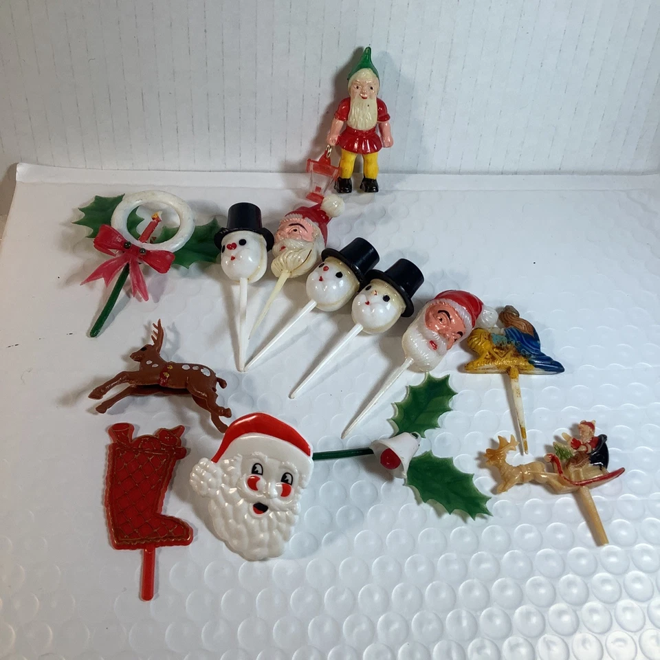 Belén elfo de renos cara de Papá Noel vintage de Navidad Foto 1 de 4