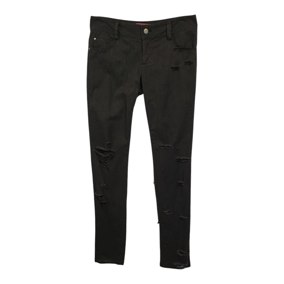 Женские джинсы Alice + Olivia 28 искусственно состаренные разорванные узкие угольно-серые гранж  - Изображение 1 из 4