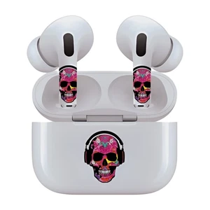 AirSkins for AirPods Pro & Pro 2, Pink Rocker Skull Design Decals, - Picture 1 of 7