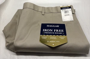 Haggar Men's Pants Classic Fit Stretch Twill Sand 44W x 29L NEW OTHER READ (B2 - Picture 1 of 11